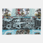 Verzierte Schädelcollage Geschirrtuch (Horizontal)