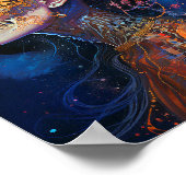 Verzierte Schädelfrau Surreal Art Poster (Ecke)