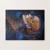 Verzierte Schädelfrau Surreal Art Puzzle (Horizontal)