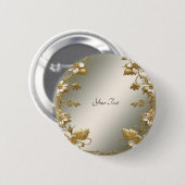 Verzierte Schaltfläche für weißes Blumengold Button (Vorne & Hinten)