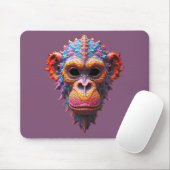 Verzierte Schimpansenmaske Mousepad (Mit Mouse)