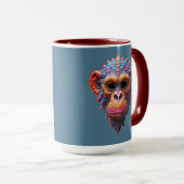 Verzierte Schimpansenmaske Tasse (VorderseiteRechts)