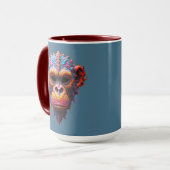 Verzierte Schimpansenmaske Tasse (Vorderseite Links)