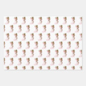 Verzierte Schneeflocken, Strümpfe und Glocken Geschenkpapier Set (Vorderseite 3)