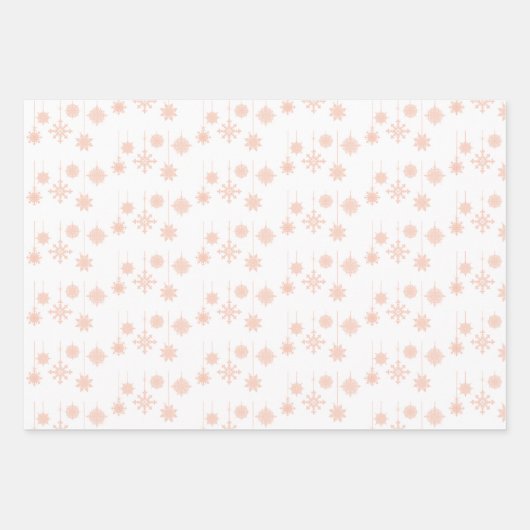 Verzierte Schneeflocken, Strümpfe und Glocken Geschenkpapier Set (Vorderseite)