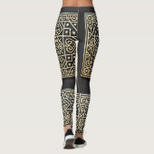 Verzierte Schwarz-Gold-Barock-Leggings Leggings (Rückseite)