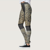 Verzierte Schwarz-Gold-Barock-Leggings Leggings (Links)