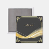 Verzierte Schwarz-Gold-Designvorlage Magnet (Vorderseite/Rückseite)