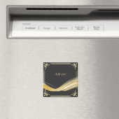 Verzierte Schwarz-Gold-Designvorlage Magnet (In Situ (Geschirrspüler))