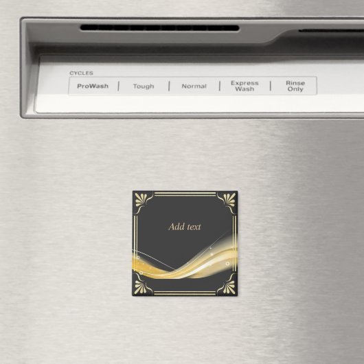 Verzierte Schwarz-Gold-Designvorlage Magnet (In Situ (Geschirrspüler))