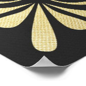 Verzierte Schwarz-Gold-Designvorlage Poster (Ecke)