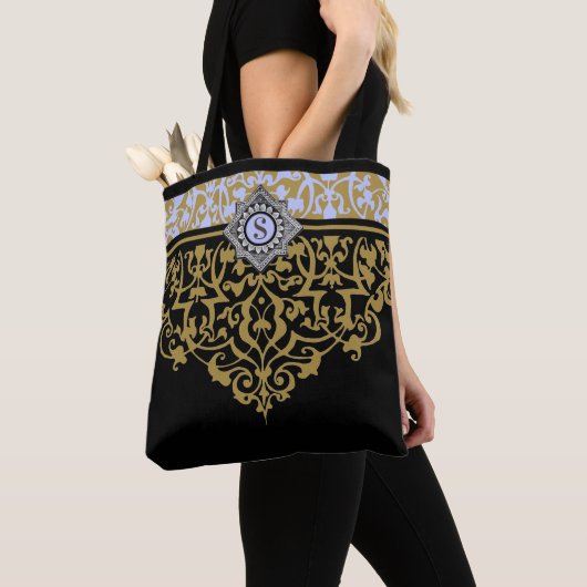 Verzierte Schwarz/Gold-Tasche Tasche (Von Nahem)