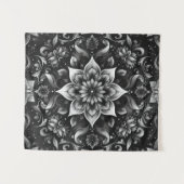 Verzierte Schwarz-Weiß-Tapisserie Wandteppich (Vorderseite (Horizontal))