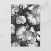 Verzierte Schwarz-weiße Vintage Blumenhochzeit RSVP Karte (Rückseite)