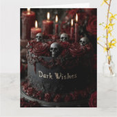 Verzierte Schwarze Gotische Feier-Torte Karte (Gelbe Blume)