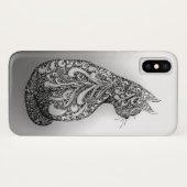 Verzierte Schwarzweiss-Katze des ursprünglichen Case-Mate iPhone Hülle (Rückseite (Horizontal))