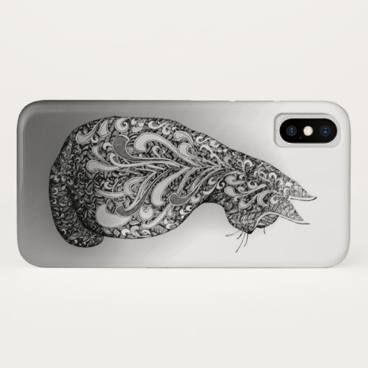 Verzierte Schwarzweiss-Katze des ursprünglichen Case-Mate iPhone Hülle (Rückseite (Horizontal))