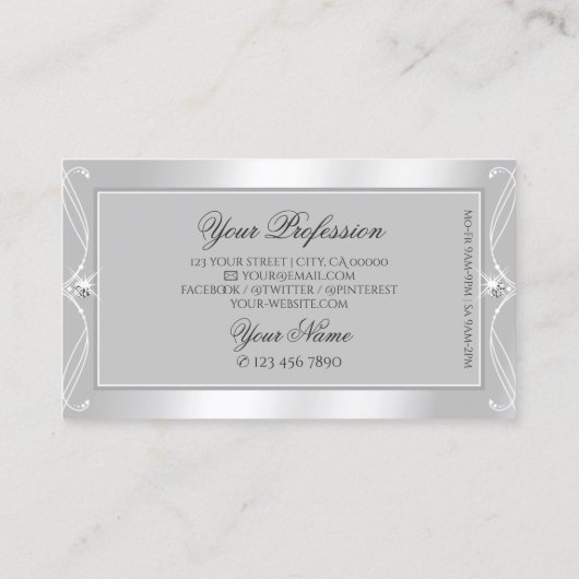 Verzierte Silberschmalzschmuck Visitenkarte (Rückseite)