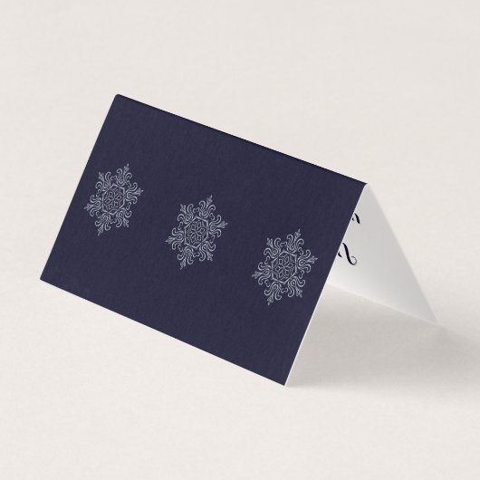 Verzierte Silver Snowflake Weihnachtskarten (Rückseite)