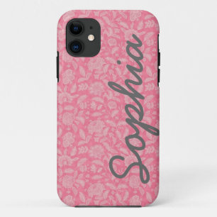 Verzierte Spitzenblumen Rosa Benutzername iPhone 5 Case-Mate iPhone Hülle