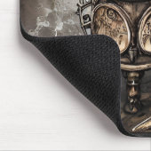 Verzierte Steampunk Cauldron Zauberbücher und Uhre Mousepad (Ecke)