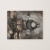 Verzierte Steampunk Cauldron Zauberbücher und Uhre Puzzle (Horizontal)