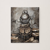 Verzierte Steampunk Cauldron Zauberbücher und Uhre Puzzle (Vertikal)