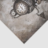 Verzierte Steampunk Cauldron Zauberbücher und Uhre Seidenpapier (Ausschnitt)