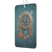Verzierte Steampunk-Uhr mit Rose. Autolufterfrischer (Links)