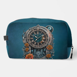 Verzierte Steampunk-Uhr mit Rose. Waschbeutel