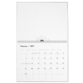 Verzierte, stilisierte Blume mit detailliertem Bla Kalender (Feb 2027)