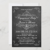 Verzierte Swirt-Chalkboard-Engagement-Party oder D Einladung (Vorderseite)