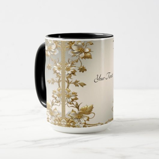 Verzierte Tasse von White Floral Gold (Vorderseite Links)