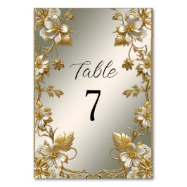 Verzierte Tischnummer von White Floral Gold