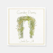 Verzierte Trellis mit grünen und goldenen Foliage Serviette (Vorderseite)