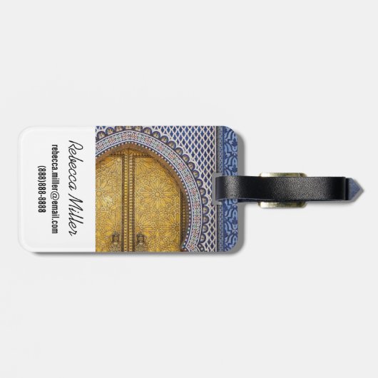 Verzierte Türen des Königspalastes Gepäckanhänger (Rückseite horizontal)