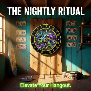 Verzierte Turtle Butterfly Cosmic Lodge Art Dartscheibe