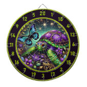 Verzierte Turtle Butterfly Cosmic Lodge Art Dartscheibe (vorne)