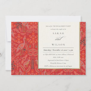 Verzierte Verlobung des Red Classy Flora Peacock P Einladung