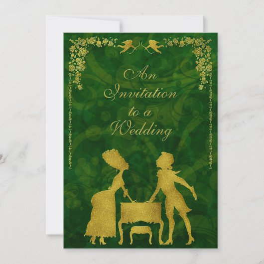 Verzierte Viktorianische Ball Masquerade Hochzeit Einladung (Vorderseite)