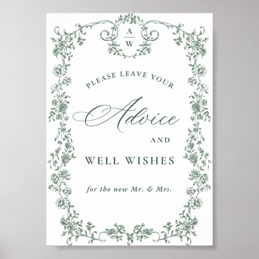 Verzierte Viktorianische Blume Grace Advice & Wish Poster (Vorne)