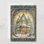 Verzierte Viktorianische Feiertagsparty Einladung (Vorderseite)