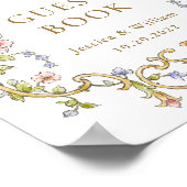Verzierte Viktorianische Grace Floral Gästebuchunt Poster (Ecke)