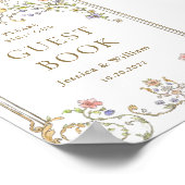 Verzierte Viktorianische Grace Floral Gästebuchunt Poster (Ecke)