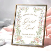 Verzierte Viktorianische Grace Floral Gästebuchunt Poster