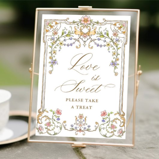 Verzierte Viktorianische Grace Floral Liebe ist Sw Poster