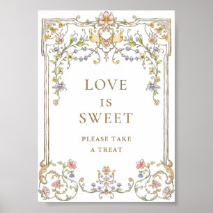 Verzierte Viktorianische Grace Floral Liebe ist Sw Poster
