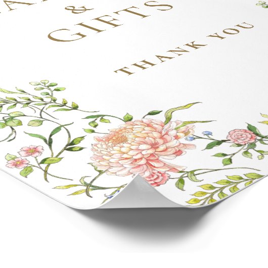 Verzierte Viktorianische Graublütenkarten und Gesc Poster (Ecke)