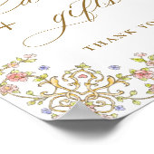 Verzierte Viktorianische Graublütenkarten und Gesc Poster (Ecke)