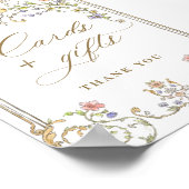 Verzierte Viktorianische Graublütenkarten und Gesc Poster (Ecke)